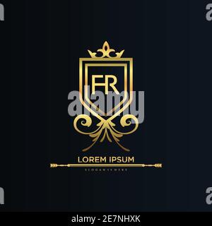 Letter Initial with Royal Template.elegant with crown logo vector, Creative Lettering Logo Vector Illustration Stock Vector