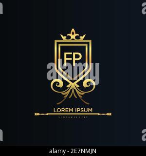 Letter Initial with Royal Template.elegant with crown logo vector, Creative Lettering Logo Vector Illustration Stock Vector