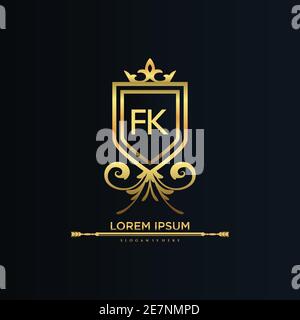 Letter Initial with Royal Template.elegant with crown logo vector, Creative Lettering Logo Vector Illustration Stock Vector