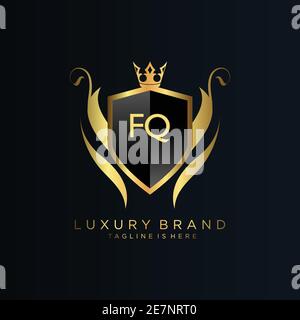 Letter Initial with Royal Template.elegant with crown logo vector, Creative Lettering Logo Vector Illustration Stock Vector