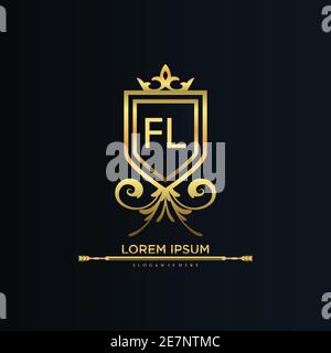Luxury royal wing Letter FL crest Gold color Logo vector, Victory logo ...