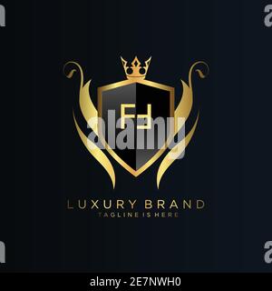 Letter Initial with Royal Template.elegant with crown logo vector, Creative Lettering Logo Vector Illustration Stock Vector