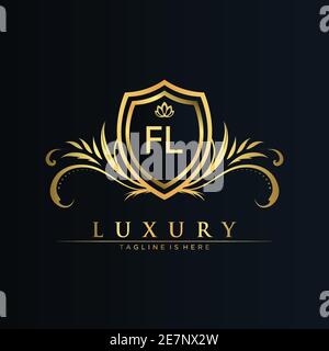 Letter Initial with Royal Template.elegant with crown logo vector, Creative Lettering Logo Vector Illustration Stock Vector