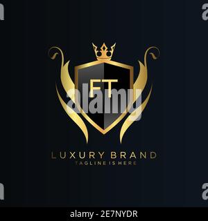 Letter Initial with Royal Template.elegant with crown logo vector, Creative Lettering Logo Vector Illustration Stock Vector