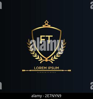 Letter Initial with Royal Template.elegant with crown logo vector, Creative Lettering Logo Vector Illustration Stock Vector