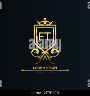 Letter Initial with Royal Template.elegant with crown logo vector, Creative Lettering Logo Vector Illustration Stock Vector