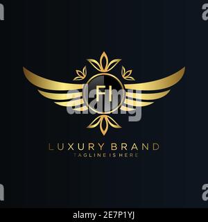Letter Initial with Royal Template.elegant with crown logo vector, Creative Lettering Logo Vector Illustration Stock Vector