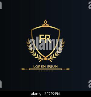 Letter Initial with Royal Template.elegant with crown logo vector, Creative Lettering Logo Vector Illustration Stock Vector
