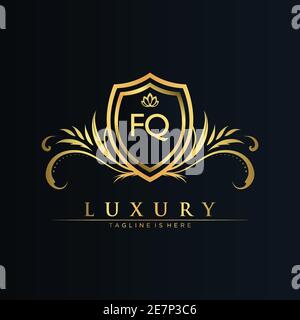 Letter Initial with Royal Template.elegant with crown logo vector, Creative Lettering Logo Vector Illustration Stock Vector