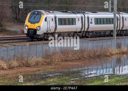 Avanti Super Voyager diesel-lectric multiple unit train number 221101 newly refurbished interior trim. Stock Photo