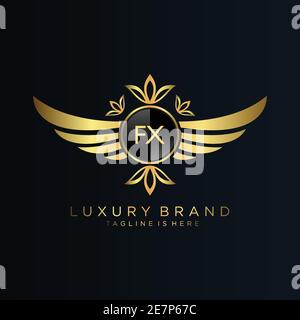 Initial FX Letter Royal Luxury Logo template in vector art for