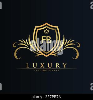 Letter Initial with Royal Template.elegant with crown logo vector, Creative Lettering Logo Vector Illustration Stock Vector