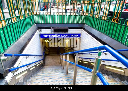 Entrance to the Tottenham Court Road tube station, London, UK Stock Photo