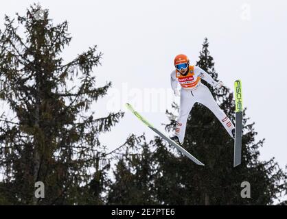 Titisee Neustadt, Germany. 30th Jan, 2021. Nordic skiing/ski jumping: World Cup, large hill, women, 1st round: Austria's Marita Kramer jumps on the Hochfirstschanze. Credit: Philipp von Ditfurth/dpa/Alamy Live News Stock Photo