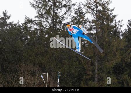 Titisee Neustadt, Germany. 30th Jan, 2021. Nordic skiing/ski jumping: World Cup, large hill, women, 1st round: Canadian Abigail Strate jumps at the Hochfirstschanze Credit: Philipp von Ditfurth/dpa/Alamy Live News Stock Photo