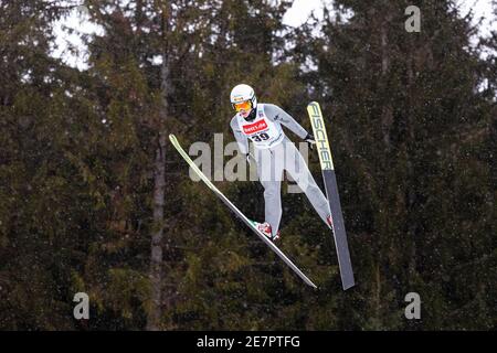 Titisee Neustadt, Germany. 30th Jan, 2021. Nordic skiing/ski jumping: World Cup, large hill, women, 1st round: Italy's Lara Malsiner jumps on the Hochfirstschanze. Credit: Philipp von Ditfurth/dpa/Alamy Live News Stock Photo