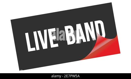 LIVE  BAND text written on black red sticker stamp. Stock Photo