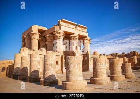 The ruins of the ancient temple of Sebek in Kom - Ombo, Egypt. Stock Photo