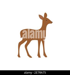 Cute brown faun on a white backdrop Stock Vector