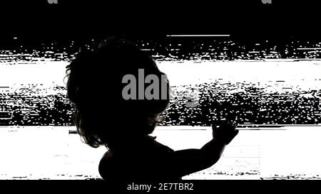 TV Static Noise Glitch Effect – Original Photo from a vintage Television - Concept for your project Stock Photo