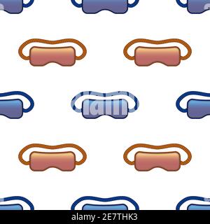 Sleep Mask Icon Seamless Pattern Isolated on White Background Stock Vector