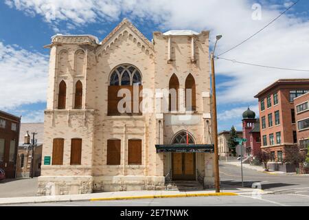 Historic St. Paul’s Methodist Episcopal Church in Butte, Montana. Stock Photo