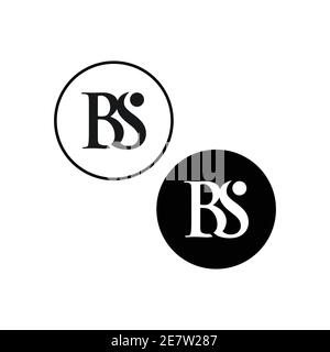 Initial B and S lettering logo design. BS creative modern black letters logo design template Stock Vector