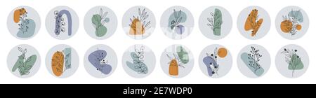 Collection of highlight story covers Stock Vector