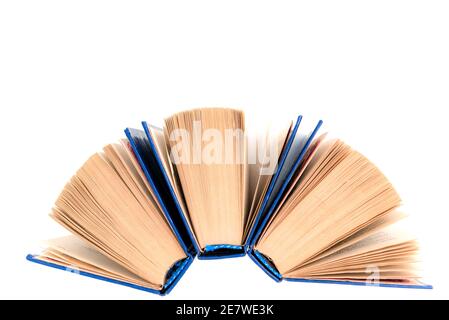 Three old books isolated on white Stock Photo