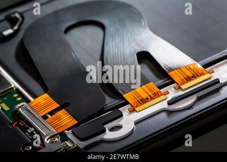 Dissasembled tablet electronic circuit board Stock Photo