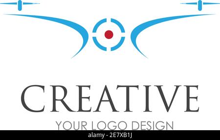 drone logo design vector illustration Stock Vector