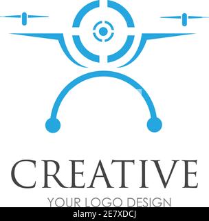 drone logo design vector illustration Stock Vector