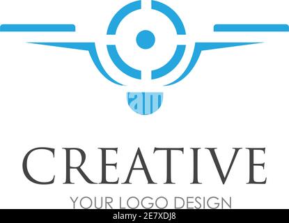 drone logo design vector illustration Stock Vector