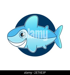 Vector illustration of shark with open mouth full of sharp teeth, isolated on a white background. Shark attacks from Stock Vector