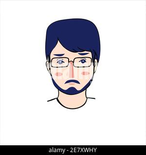 Man character face avatar in glasses. Modern colorful style. Male portrait. Vector cartoon illustration. EPS 10. Stock Vector