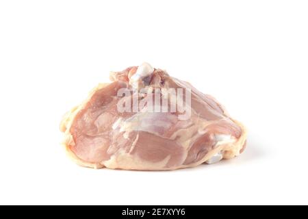 raw chicken thigh meat isolated on a white background Stock Photo