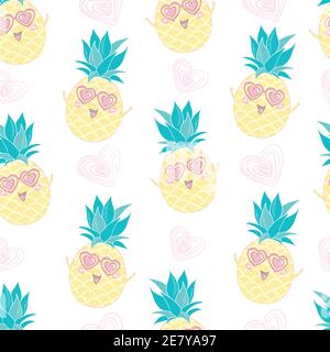 seamless pineapple, vector, illustration, pattern Stock Vector
