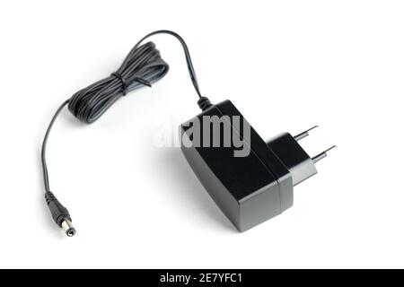 dc power adapter on a white background Stock Photo