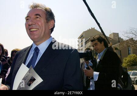 UDF presidential candidate Francois Bayrou campaigns in Bastia, Corsica, France on April 6, 2007. Photo by Ange Luciani/ABACAPRESS.COM Stock Photo