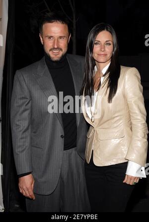 David Arquette and Courteney Cox attend the premiere of 'The Tripper' at the Hollywood Forever Cemetery. Los Angeles, April 11, 2007. Photo by Lionel Hahn/ABACAPRESS.COM Stock Photo