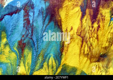 Macro shot of acrylic paint and oil mixture. Stock Photo