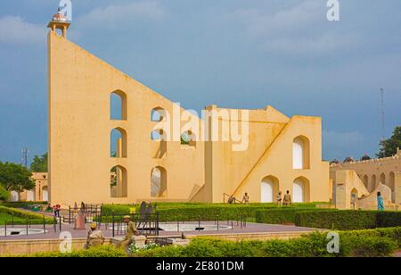 Samrat Yantra, the world's biggest sundial, is part of the Jantar Mantar in Jaipur Observatory, Jaipur, Rajasthan, India Stock Photo