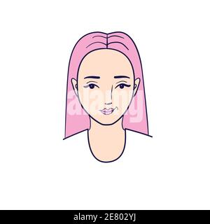 The young woman's face. Vector illustration Stock Vector