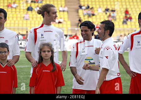 Princess Caroline's youngest son Pierre Casiraghi shows his talent with a ball during the Formula One football match, held at the Louis II Stadium in Monaco , on may 22, 2007. Photo by Hahn-Nebinger-Orban/ABACAPRESS.COM Stock Photo