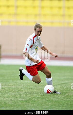 Princess Caroline's youngest son Pierre Casiraghi shows his talent with a ball during the Formula One football match, held at the Louis II Stadium in Monaco , on may 22, 2007. Photo by Hahn-Nebinger-Orban/ABACAPRESS.COM Stock Photo