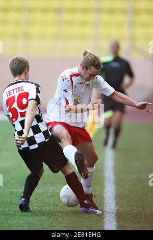 Princess Caroline's youngest son Pierre Casiraghi shows his talent with a ball during the Formula One football match, held at the Louis II Stadium in Monaco , on may 22, 2007. Photo by Hahn-Nebinger-Orban/ABACAPRESS.COM Stock Photo