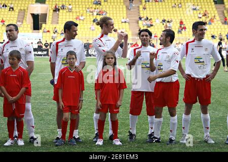 Princess Caroline's youngest son Pierre Casiraghi shows his talent with a ball during the Formula One football match, held at the Louis II Stadium in Monaco , on may 22, 2007. Photo by Hahn-Nebinger-Orban/ABACAPRESS.COM Stock Photo