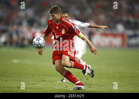 Liverpool's Steven Gerrard in action during the UEFA Champions League Final, AC Milan v Liverpool at Olympic Stadium, in Athens, Greece, on May 23, 2007. AC Milan won 2-1. Photo by Christian Liewig/ABACAPRESS.COM Stock Photo