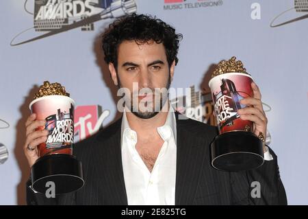 Sacha Baron Cohen poses in the Press Room of the 2007 MTV Movie Awards at the Gibson Amphitheater in Los Angeles, CA, USA on June 3, 2007. Photo by Lionel Hahn/ABACAPRESS.COM Stock Photo