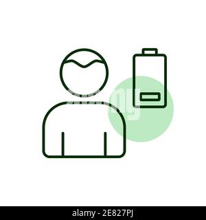 Novel Coronavirus symptoms weakness vector icon. Stress low battery. Graph symbol for medical web site and apps design, logo, app, UI Stock Vector
